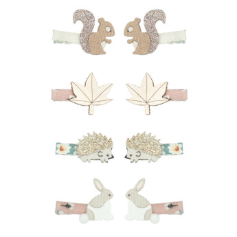 Set 8 mollette mini woodland Mimi & Lula