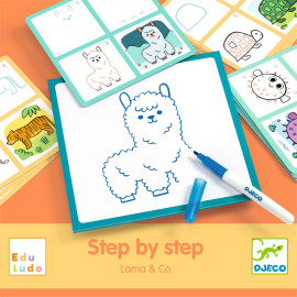Imparare a disegnare step by step Lama & co Djeco
