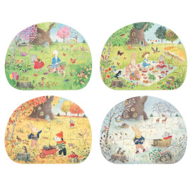 Set 4 puzzle delle stagioni 4x12 pz Moulin Roty